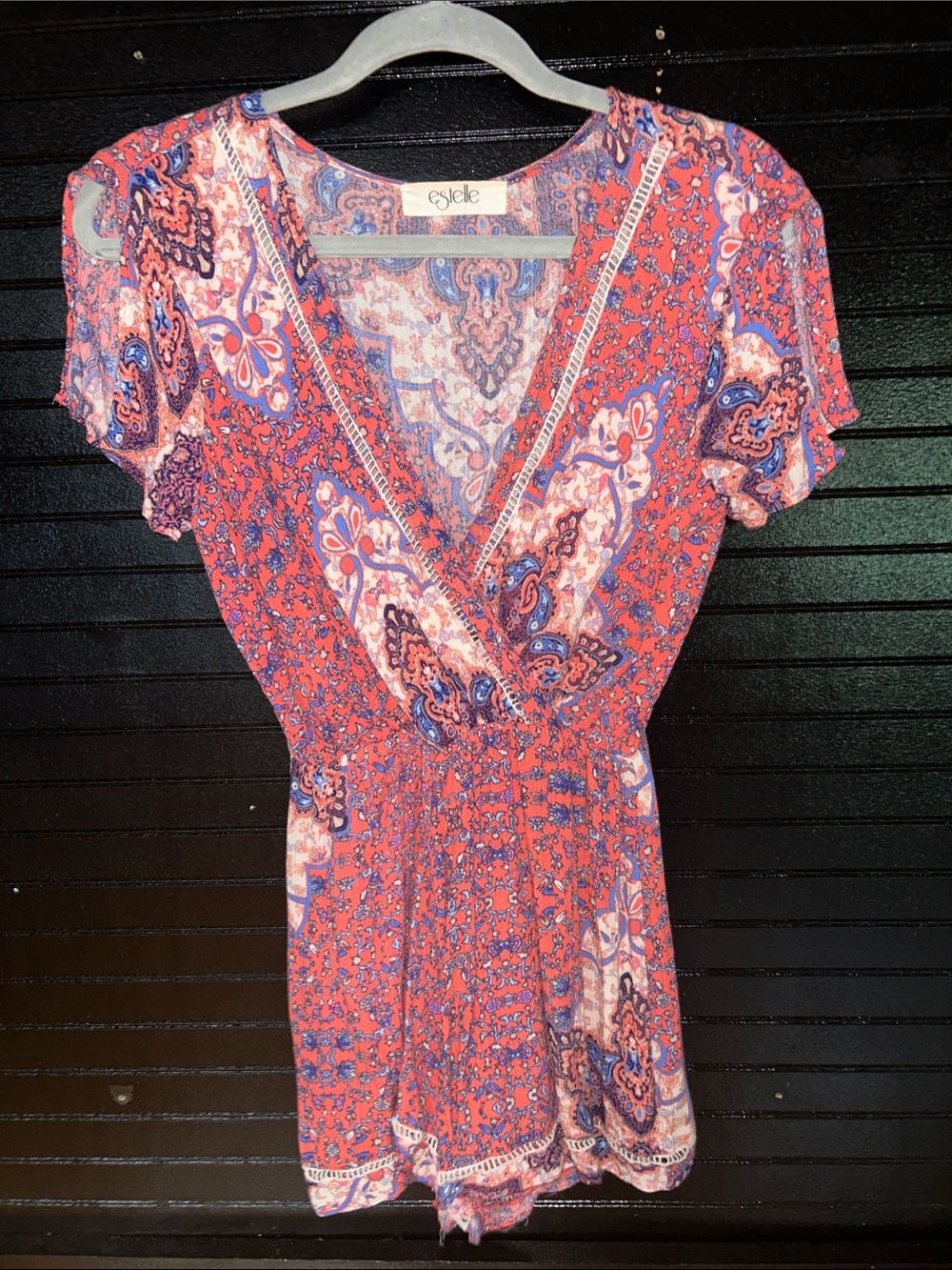 Estelle | Coral Paisley Romper